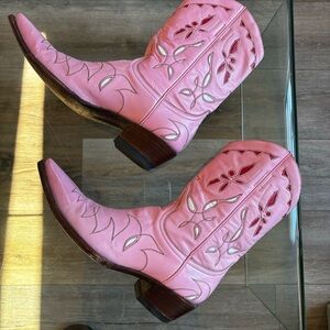 Vintage Old Gringo pink and red cowgirl boots